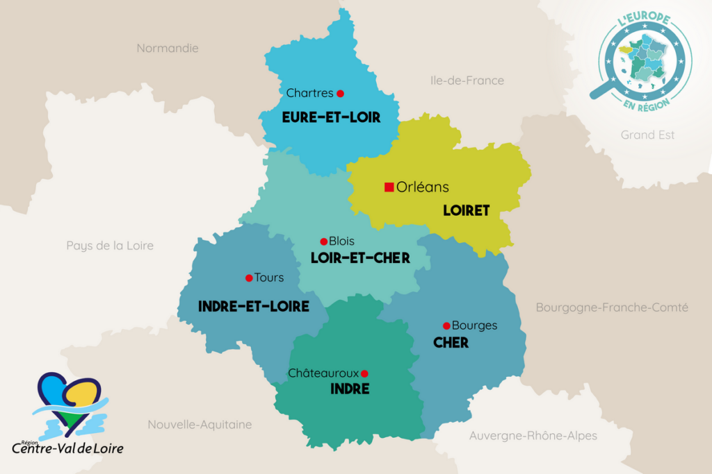 Map of the Centre Val de Loire